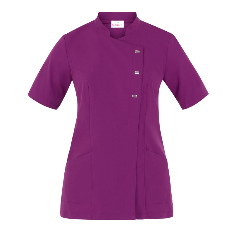 GIBLOR'S COD. HW2/GRE-213 - Casacca DONNA MICROFIBRA NO STIRO, collo coreana, mezza manica, VINACCIA