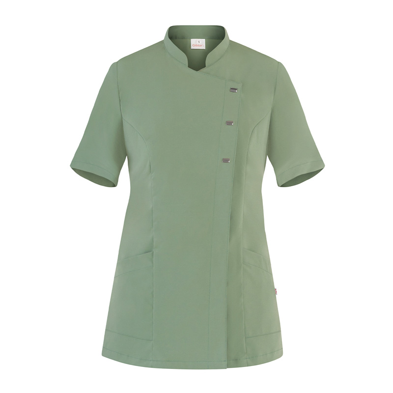 GIBLOR'S COD. HW2/GRE-129 - Casacca DONNA MICROFIBRA NO STIRO, collo coreana, mezza manica, OLIVA