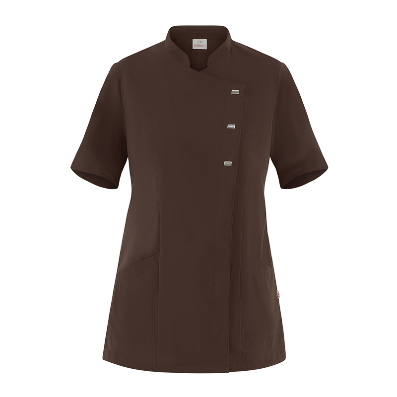 GIBLOR'S COD. HW2/GRE-322 - Casacca DONNA MICROFIBRA NO STIRO, collo coreana, mezza manica, MARRONE