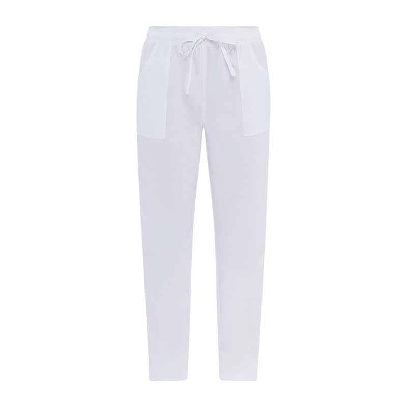 GIBLOR'S COD. HW3/ALA-00 – Pantalone unisex MICROFIBRA NO STIRO, elastico e coulisse in vita, BIANCO
