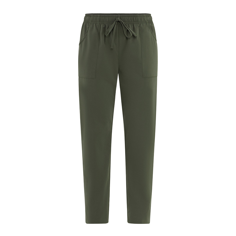 GIBLOR'S COD. HW3/ALA-102 – Pantalone unisex MICROFIBRA NO STIRO, elastico e coulisse in vita, VERDE MILITARE
