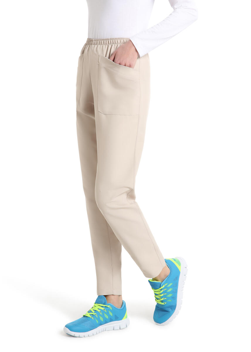 QUICK COD. 3/FAS-03 – Pantalone unisex MICROFIBRA NO STIRO, elastico in vita, 2 tasche anteriori, BEIGE - immagine 3