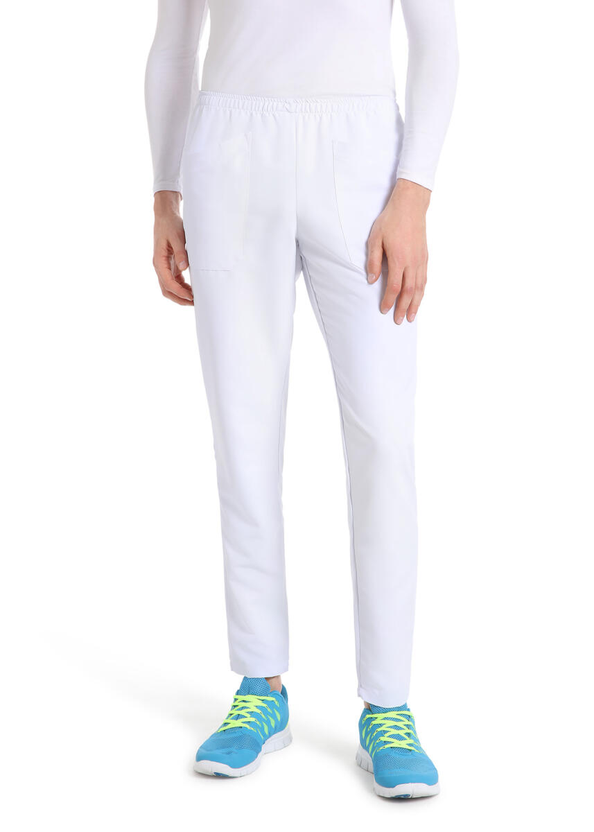 QUICK COD. 3/FAS-00 – Pantalone unisex MICROFIBRA NO STIRO, elastico in vita, 2 tasche anteriori, BIANCO