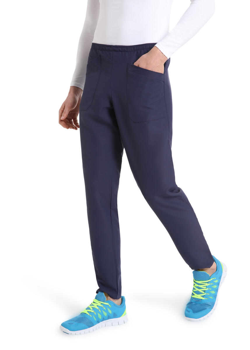 QUICK COD. 3/FAS-01 – Pantalone unisex MICROFIBRA NO STIRO, elastico in vita, 2 tasche anteriori, BLU - immagine 3