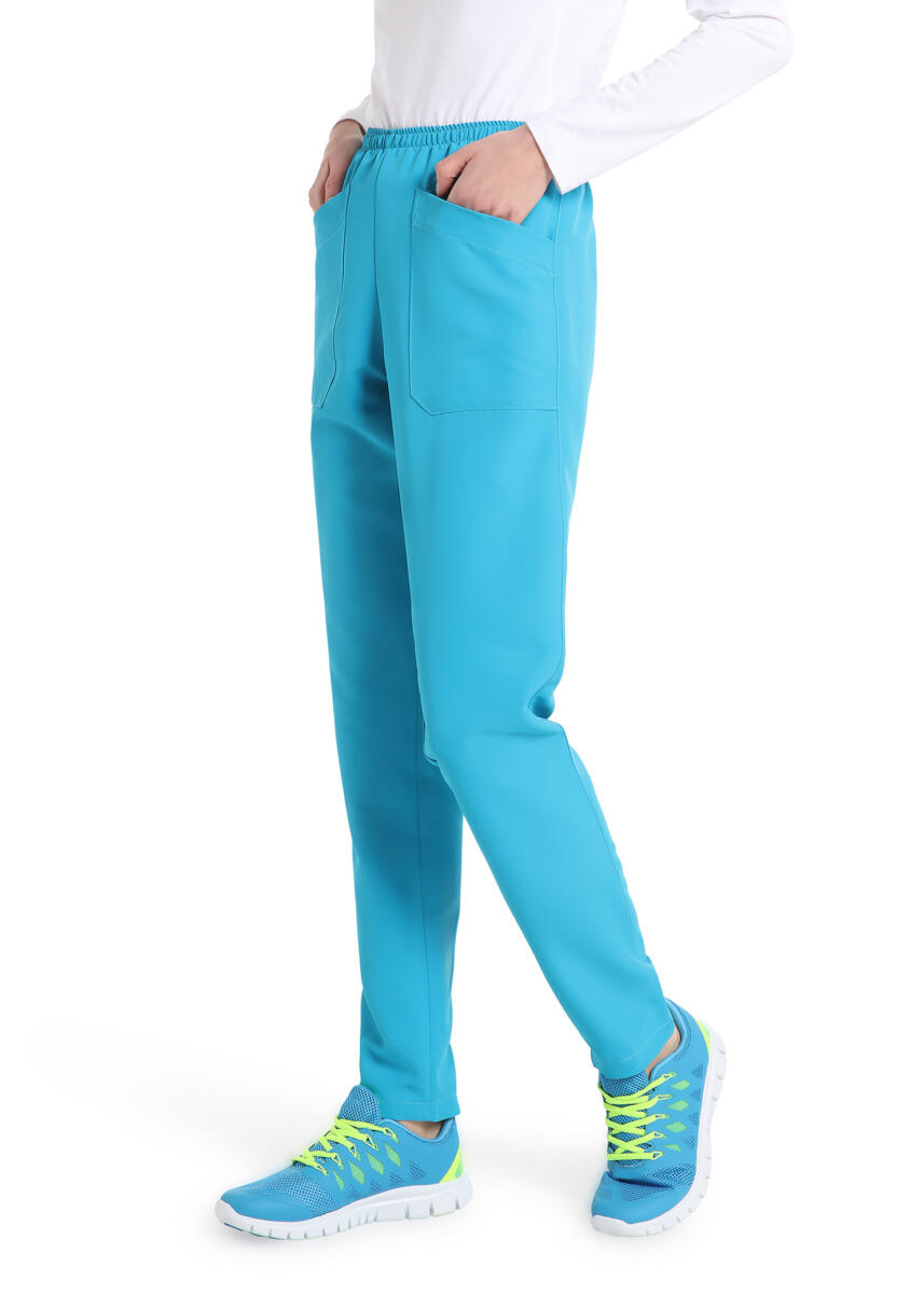 QUICK COD. 3/FAS-05 – Pantalone unisex MICROFIBRA NO STIRO, elastico in vita, 2 tasche anteriori, AZZURRO - immagine 3